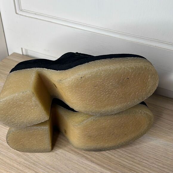 Marc Fisher Lina Platform Loafer Black Suede Leather Size 9M - Picture 7 of 8